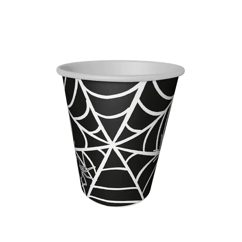 Halloween Örümcek Siyah Bardak 8'li